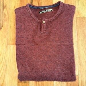 Solaris Sweater Fleece Men Size Small‎ 1/4 ButtonPullover Burgundy Midweight